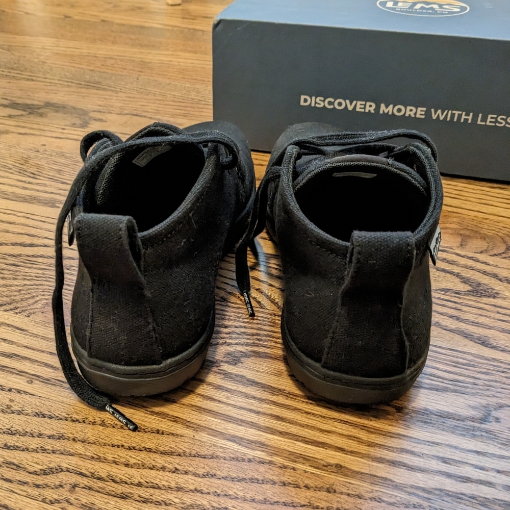 Lems Chukka Women's Black Canvas Vegan Minimalist Sneakers - Picture 3 of 7